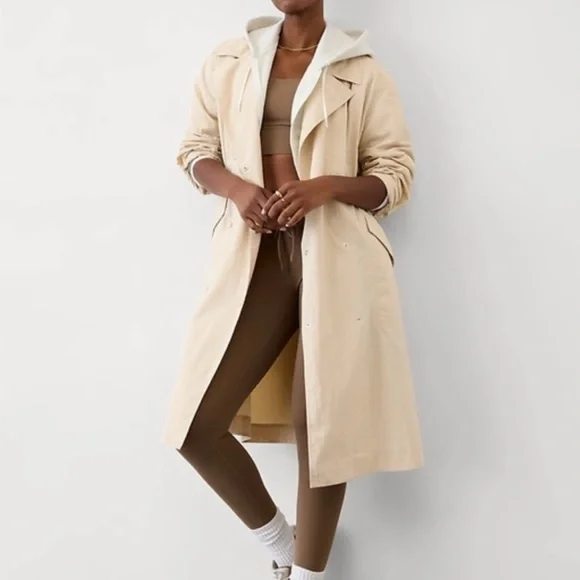 NWT NEW Athleta Luna Cream Trench Medium - Picture 1 of 8